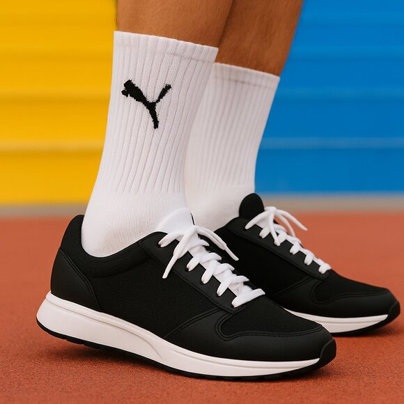 PUMA Mens Crew Sock 8 Pairs per Pack White Comfort Toe Cushioned Foot NWT - Picture 2 of 5